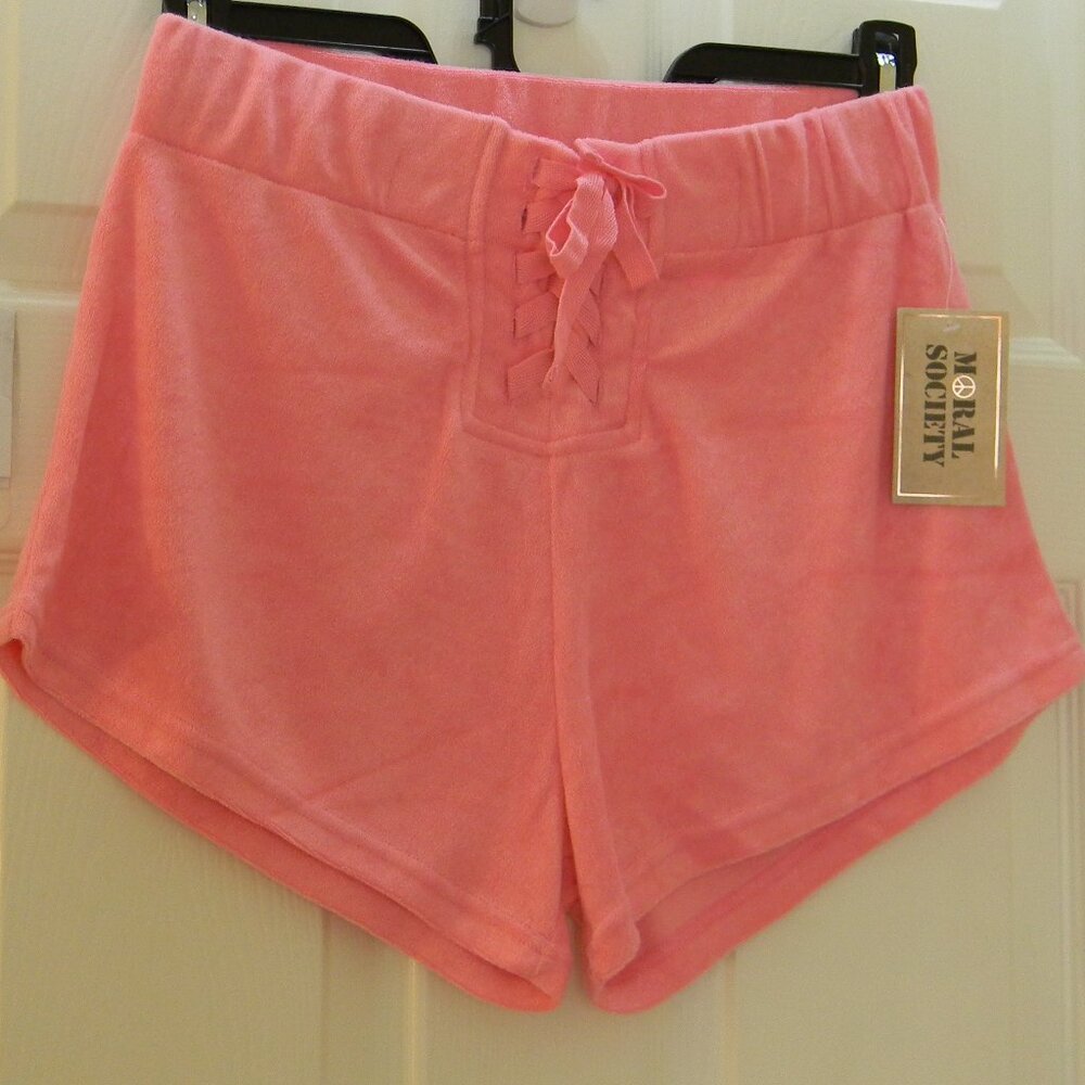 Moral Society Terrycloth Lace-Up Shorts Lounge Pajama Pool NWT